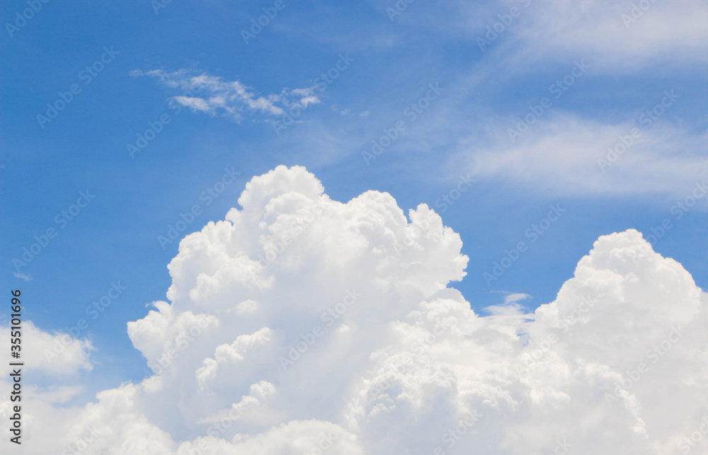 Blue sky and bright white clouds