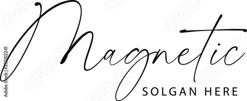 A hand-drawn signature logo design template