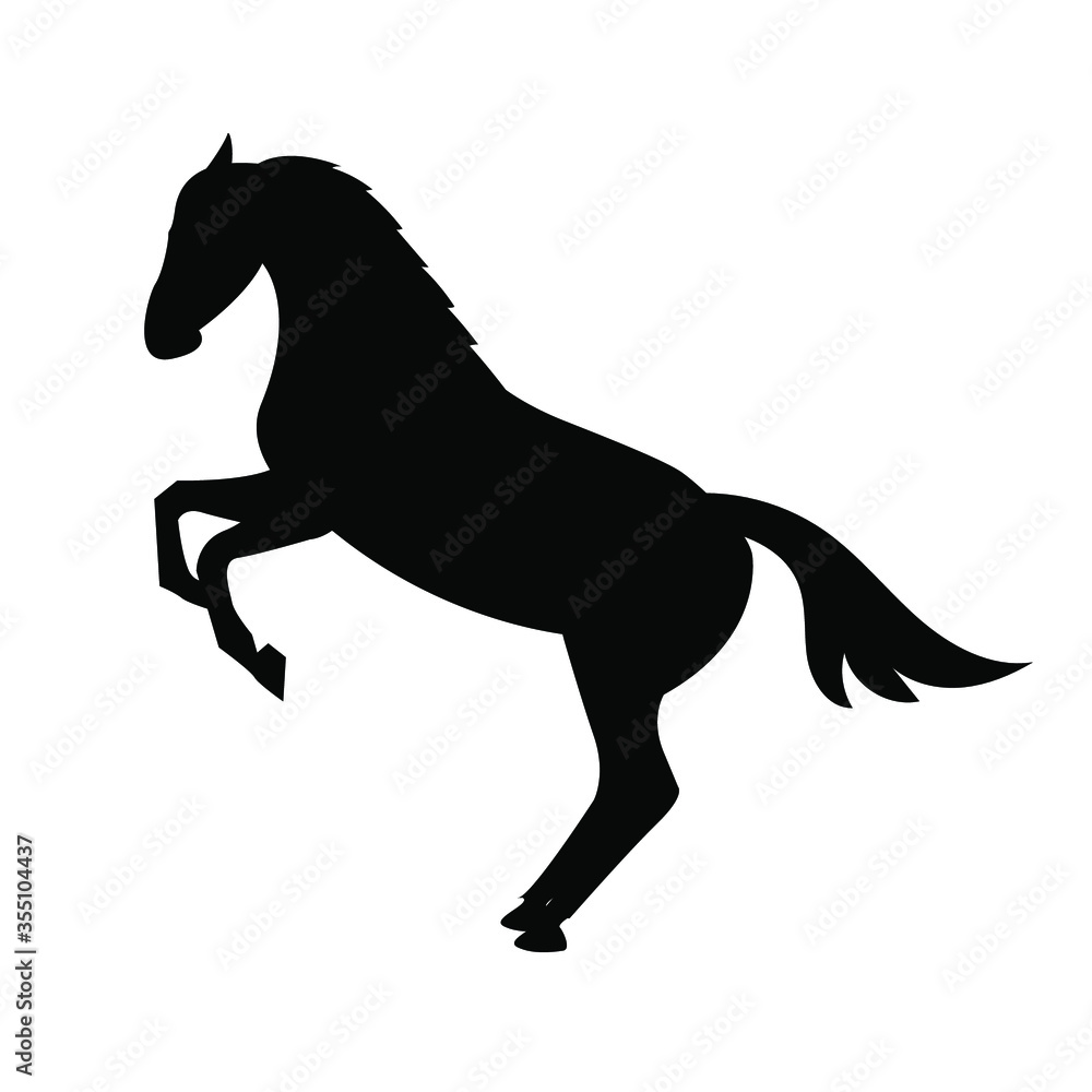 horse silhouette isolated on white