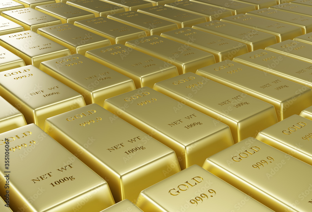 3D rendering Gold bars and Financial concept, studio shots. 3D rendering Gold bars and Financial concept, studio shots.