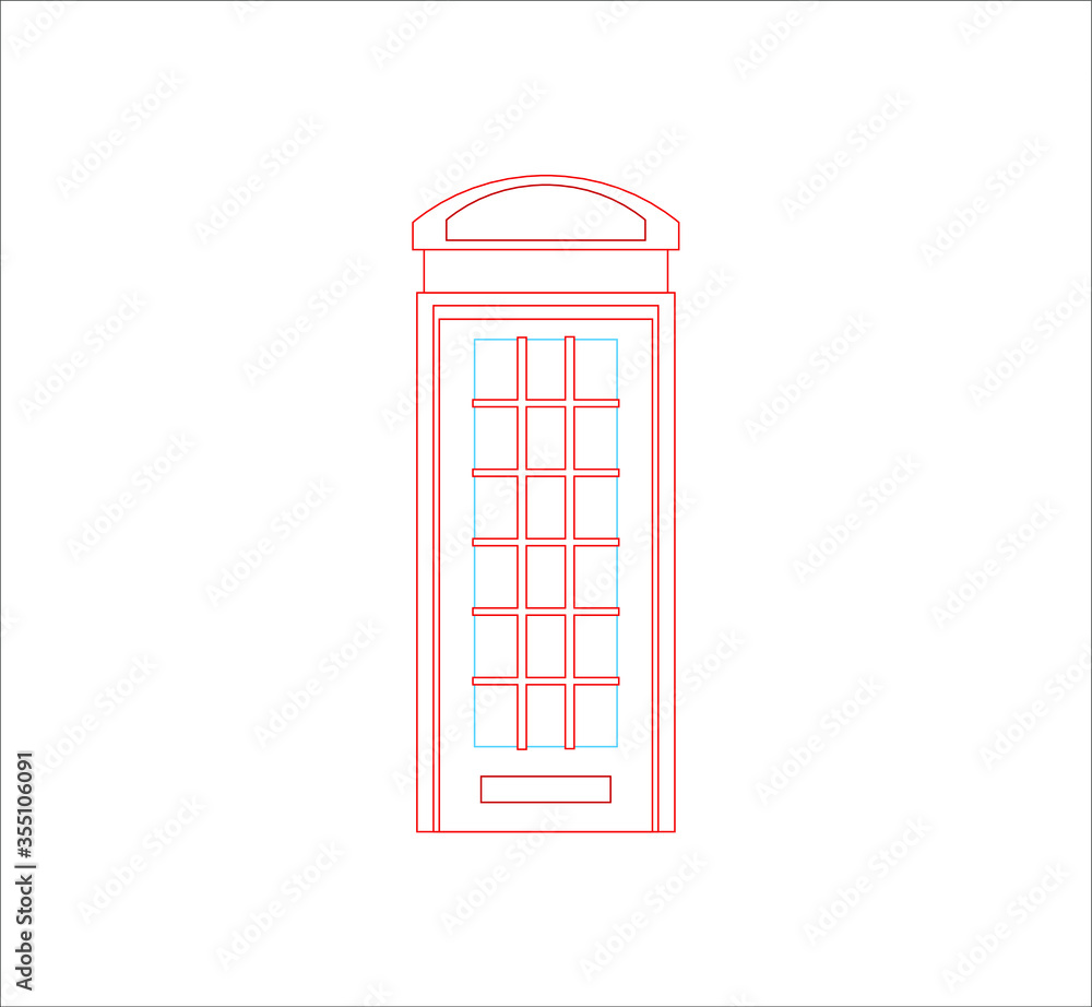 London phone booth in England. illustration for web and mobile design. London phone booth in England. illustration for web and mobile design.