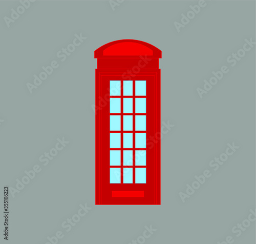London phone booth in England. illustration for web and mobile design. © robcartorres