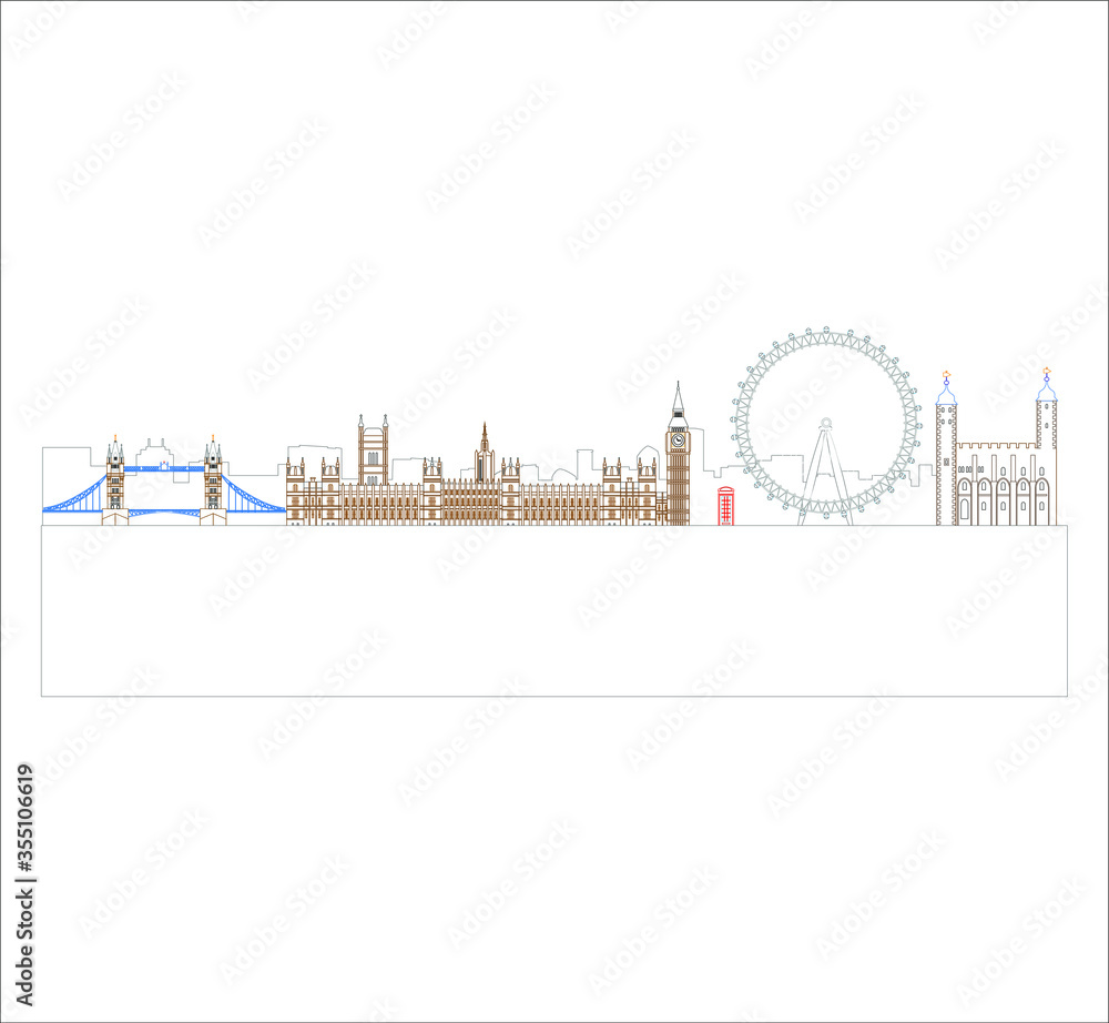Obraz premium London City Skyline from London in England. illustration for web and mobile design.