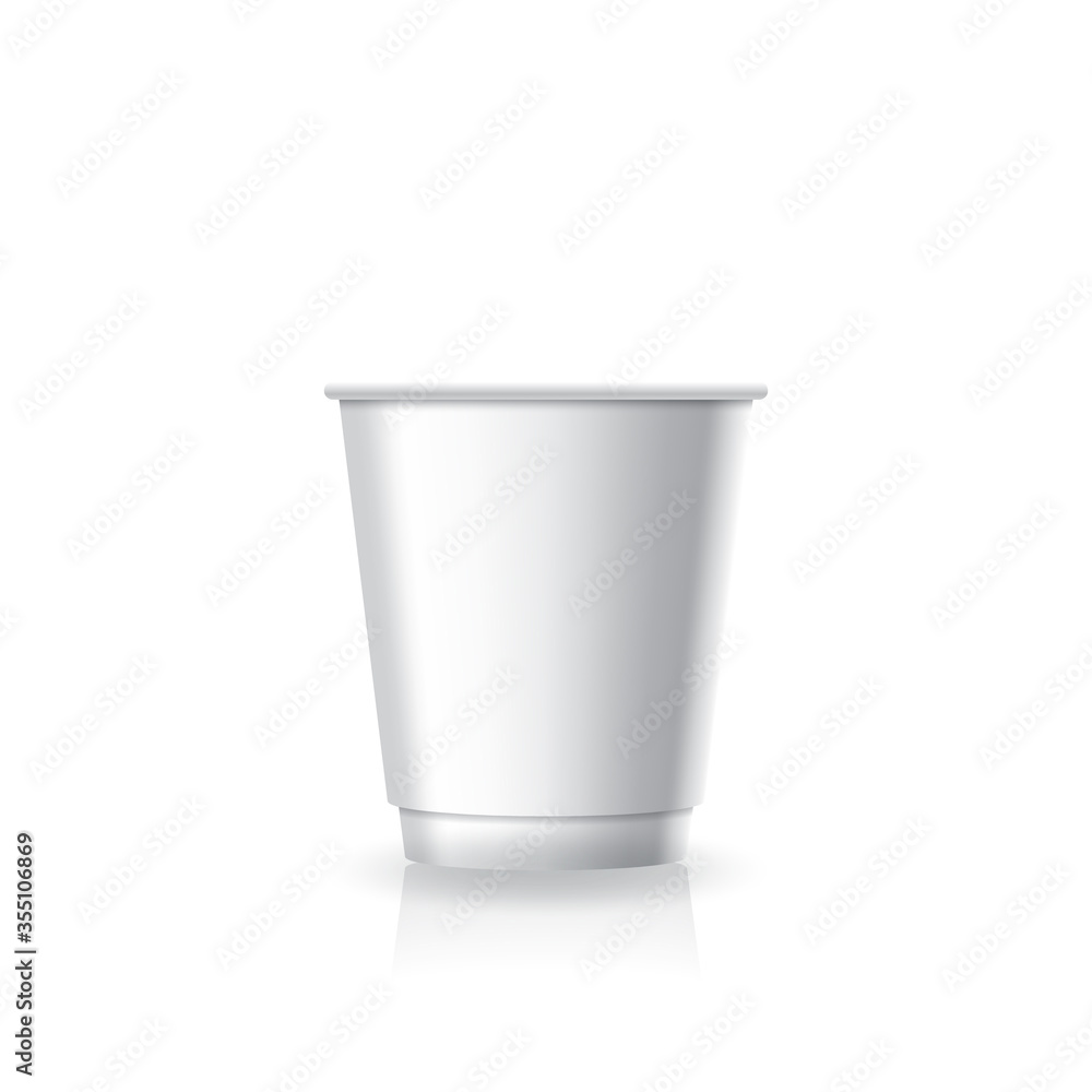 Blank white paper-plastic coffee-tea cup in small size mockup template. Blank white paper-plastic coffee-tea cup in small size mockup template.