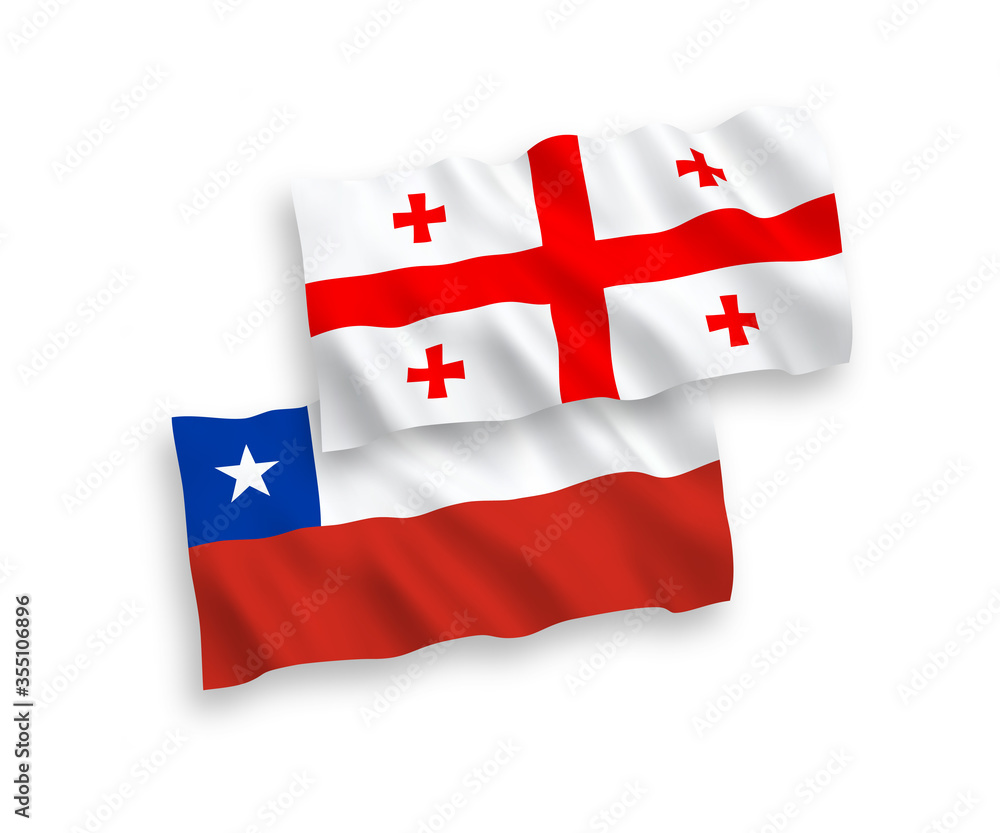 Obraz premium Flags of Chile and Georgia on a white background
