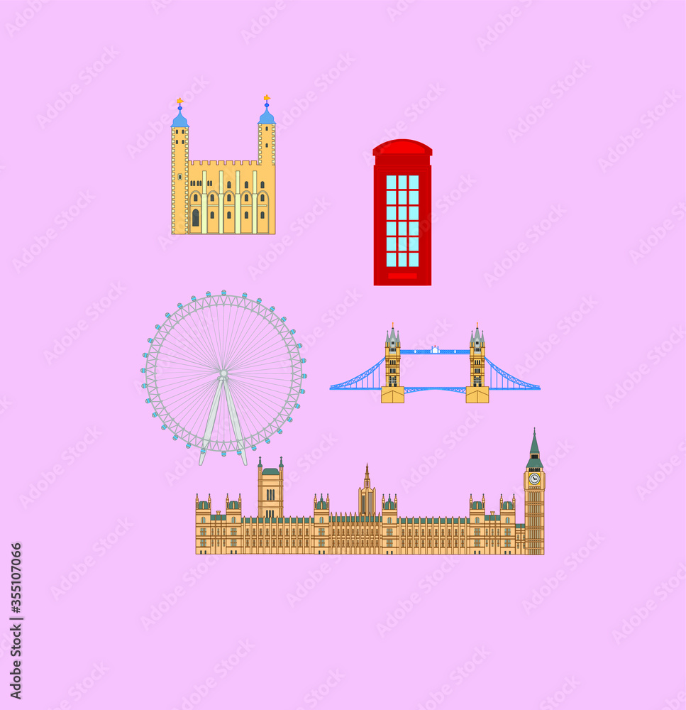 London City Skyline from London in England. illustration for web and mobile design.