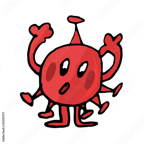Vector illustration of coronavirus. The outline of the virus on an isolated background.