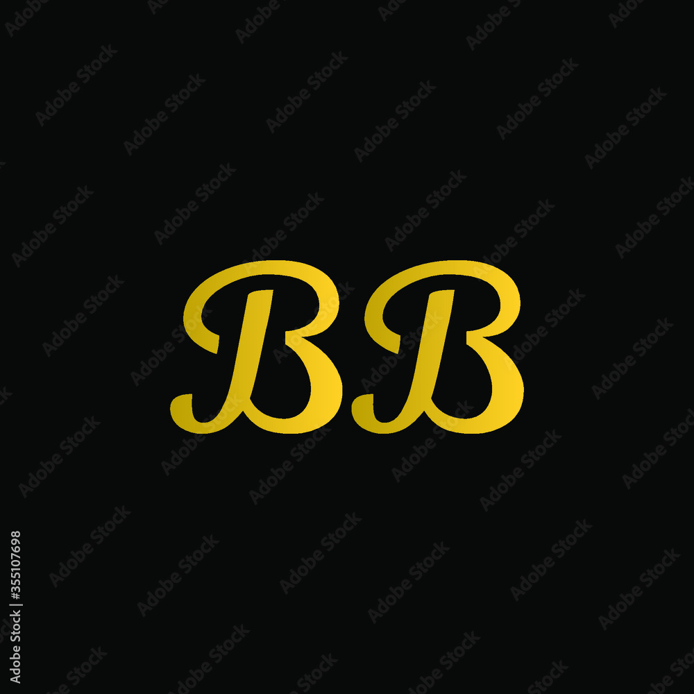 modern letter BB with gold color monogram logo