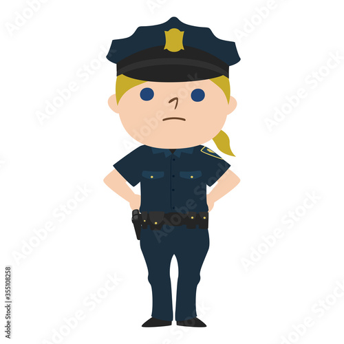 女性警察官のイラスト。
