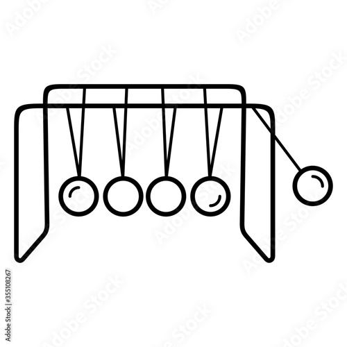 Newtons Cradle vector icon in outlines