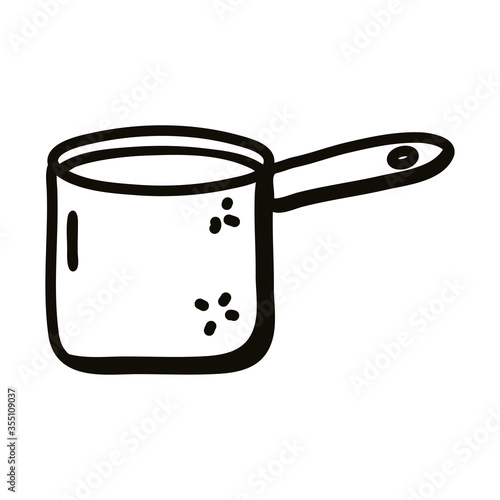 saucepan line style icon vector design