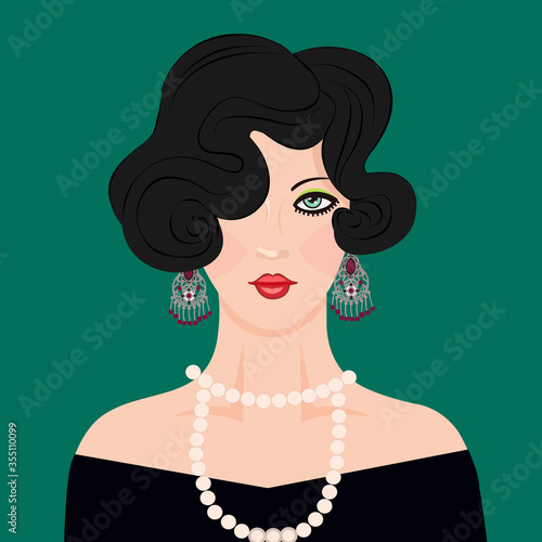 Woman in art deco style.