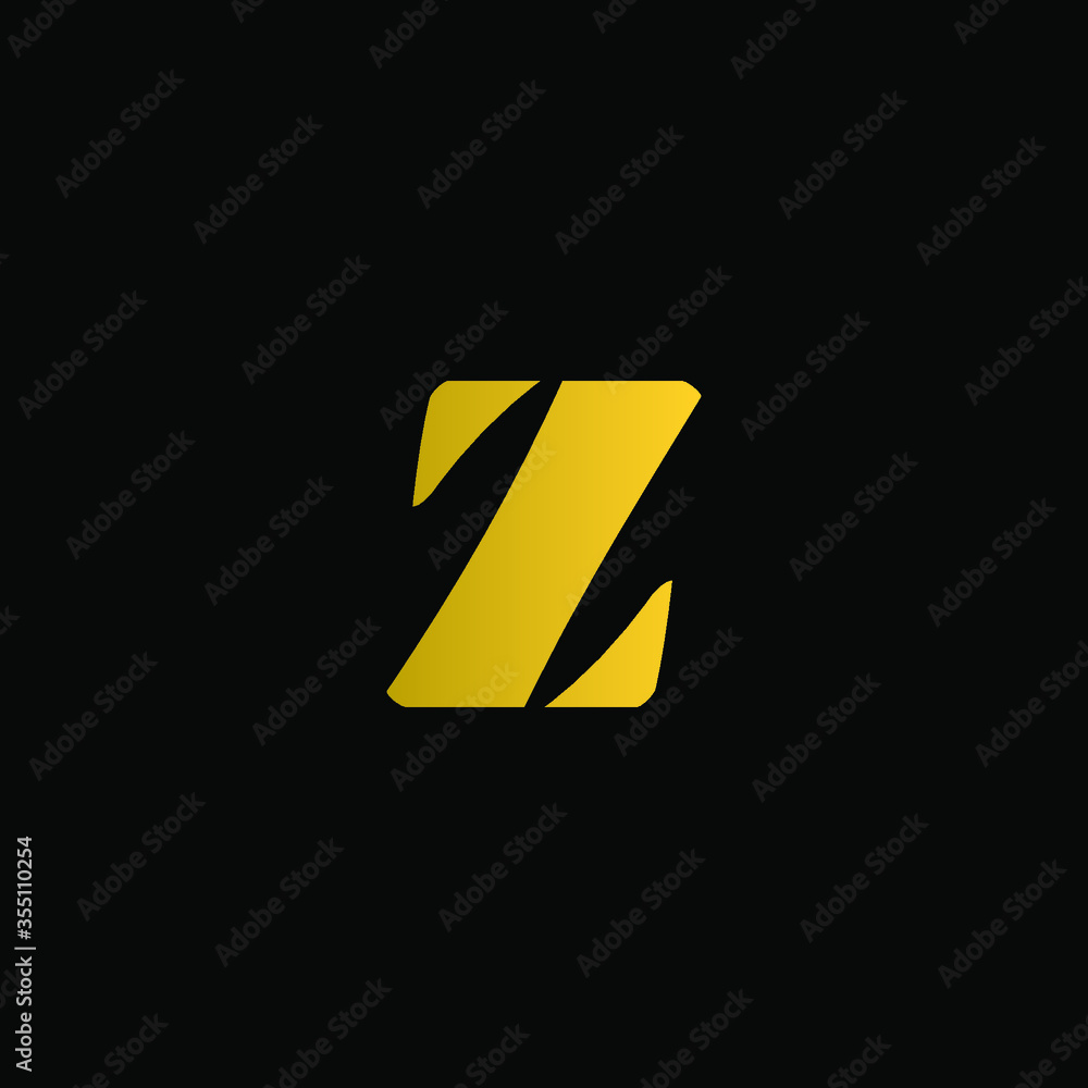modern letter Z with gold color monogram logo modern letter Z with gold color monogram logo