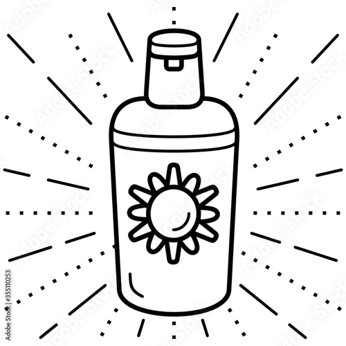 sun protect spray can vector icon in outs