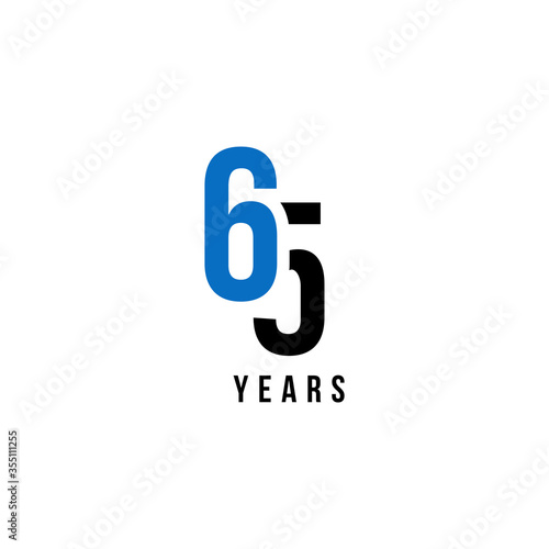 65 Years Anniversary Blue And Black Number Vector Design © AkhmadSafrul