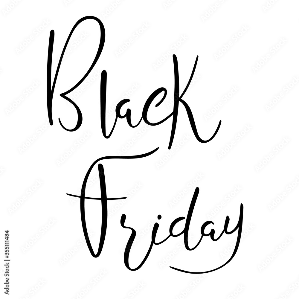 Black friday hand lettering calligraphy text isolated Black friday hand lettering calligraphy text isolated