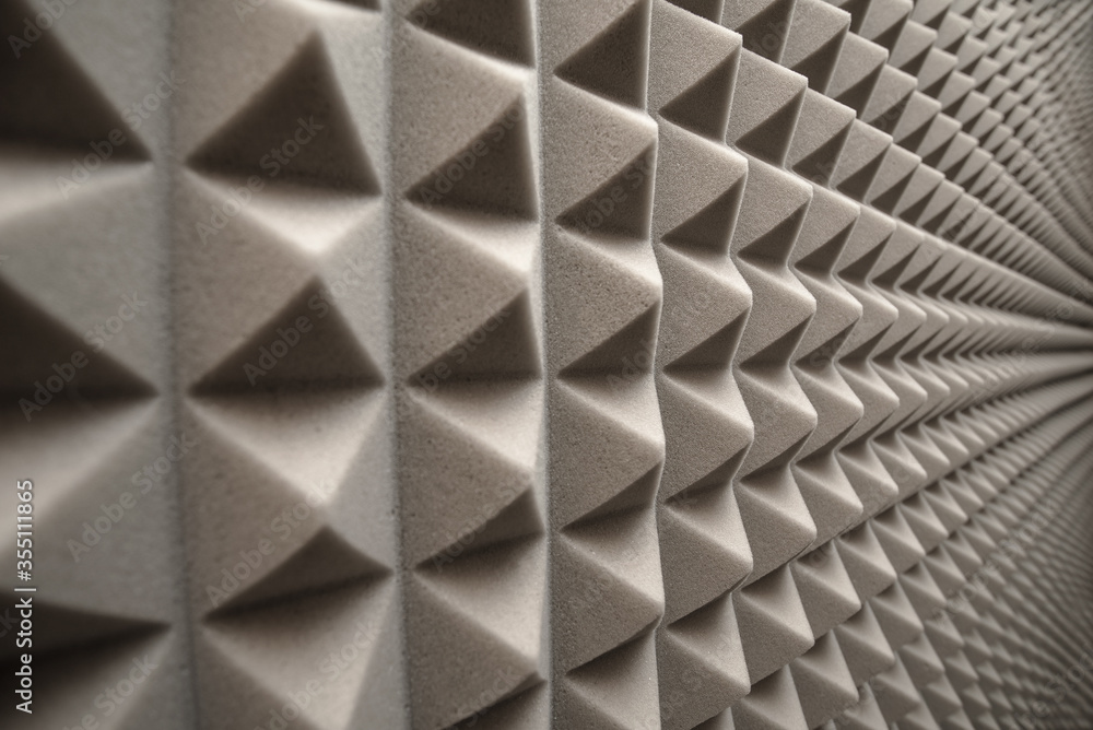 Fototapeta premium soundproof sponge in the sound recording studio. sound absorption.