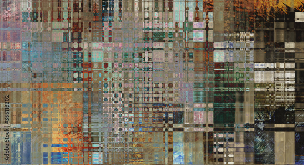 Obraz premium art abstract colorful geometric intersection background with grey