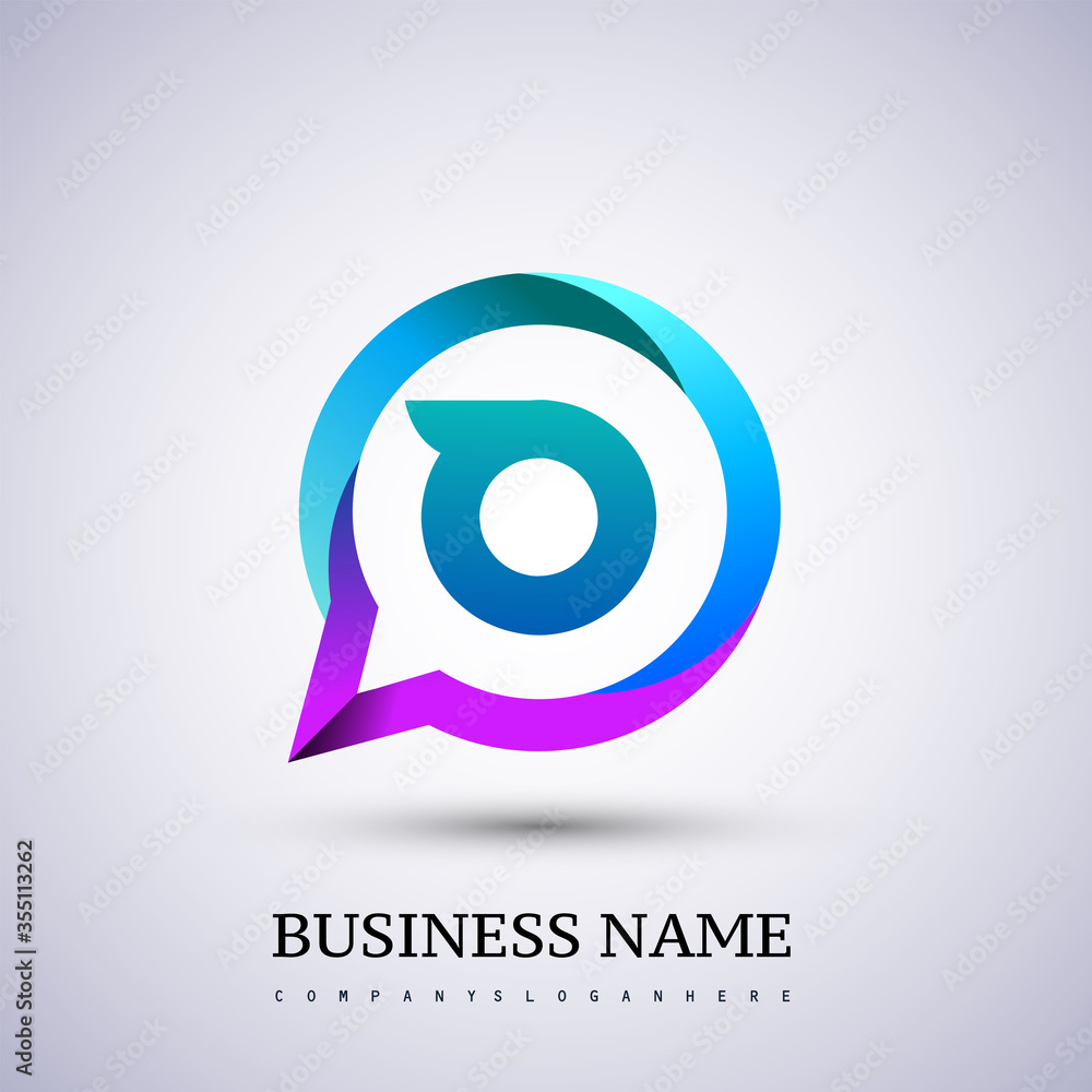 logo O letter colorful on circle chat icon. Vector design for your logo application for company identity. logo O letter colorful on circle chat icon. Vector design for your logo application for company identity.