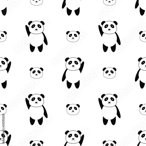 Fototapeta Naklejka Na Ścianę i Meble -  cute panda seamless pattern wallpaper