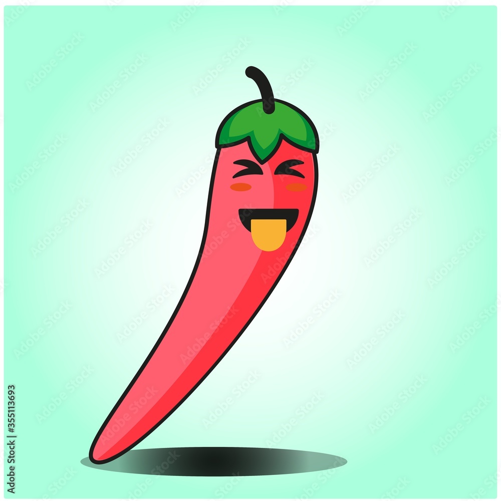 Cute Mexican Chili vegetables emoticon cartoon mascot character design Cute Mexican Chili vegetables emoticon cartoon mascot character design