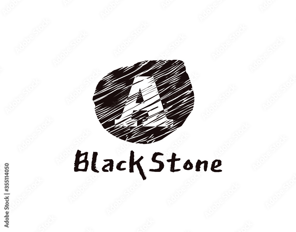 A Letter Logo. Abstract Black Stone A letter design created with minimalist retro grunge style concept A Letter Logo. Abstract Black Stone A letter design created with minimalist retro grunge style concept