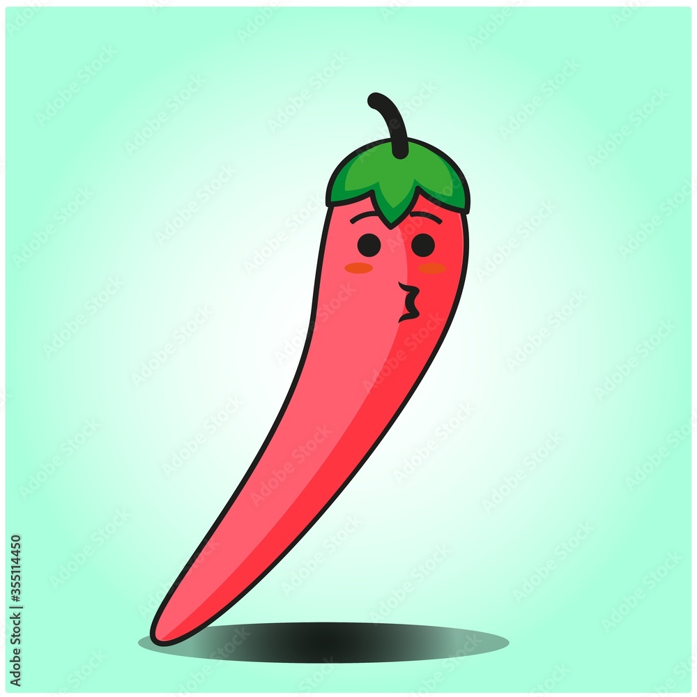 Cute Mexican Chili vegetables emoticon cartoon mascot character design Cute Mexican Chili vegetables emoticon cartoon mascot character design