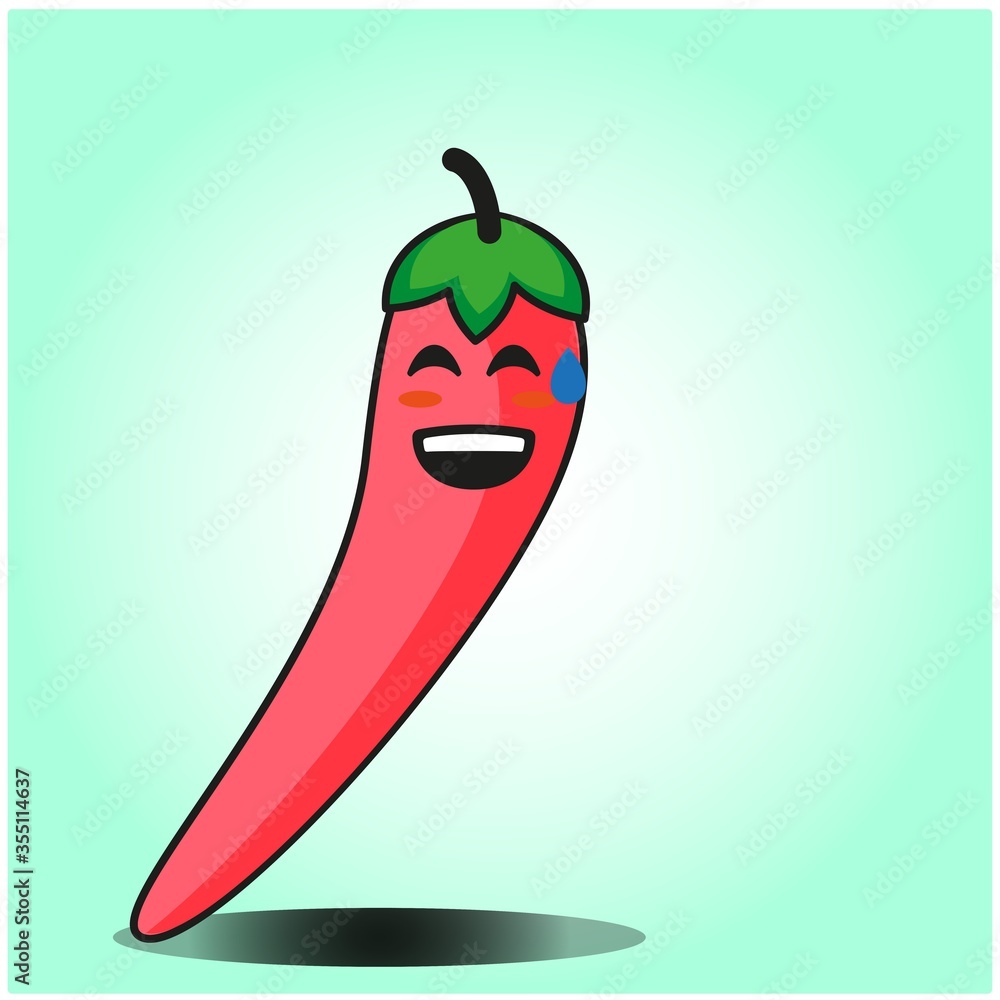 Cute Mexican Chili vegetables emoticon cartoon mascot character design Cute Mexican Chili vegetables emoticon cartoon mascot character design
