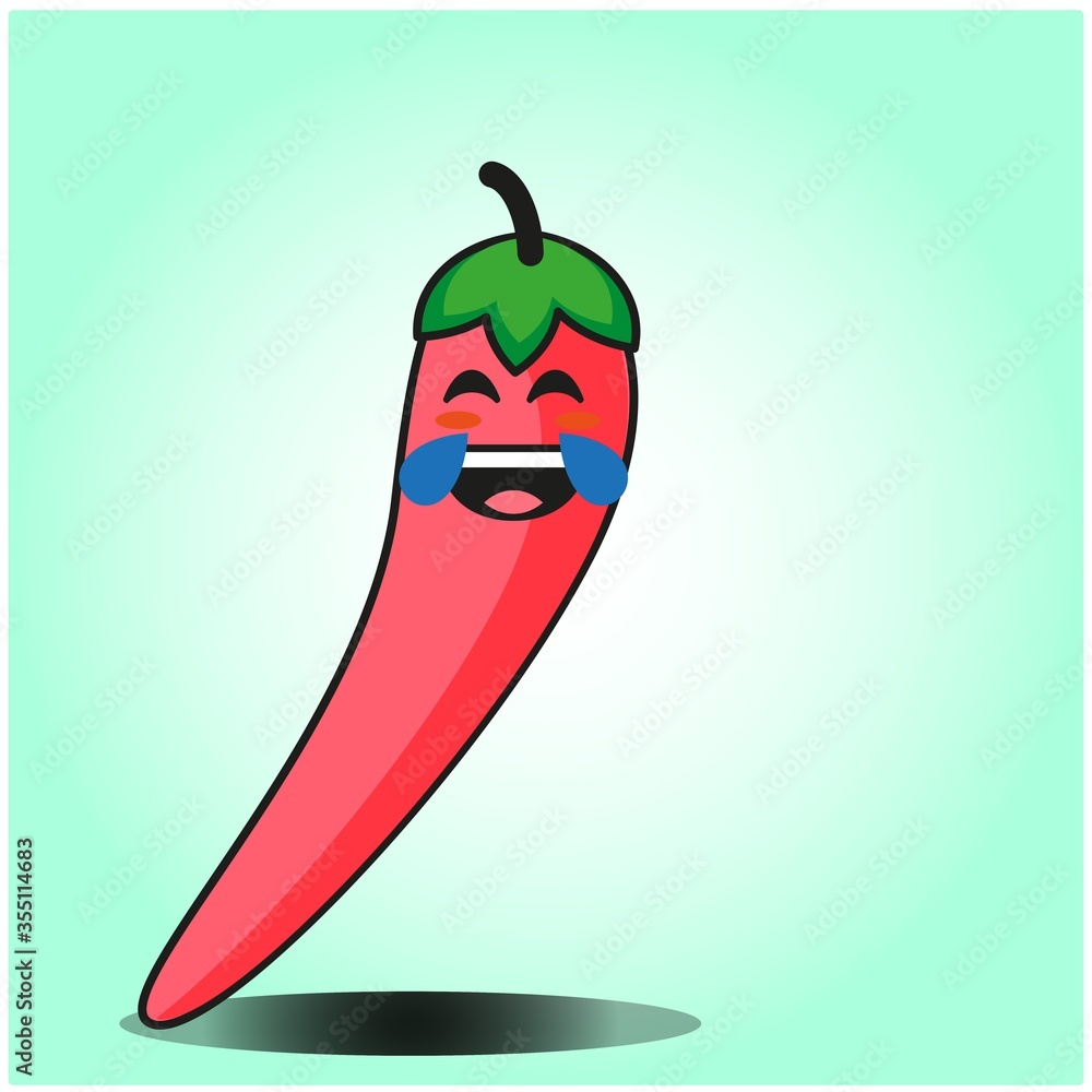 Cute Mexican Chili vegetables emoticon cartoon mascot character design Cute Mexican Chili vegetables emoticon cartoon mascot character design