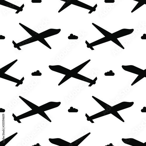 seamless pattern with airplanes