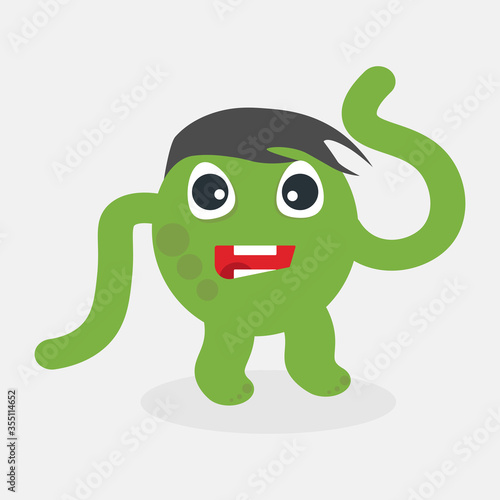 funny cartoon greeen zombie