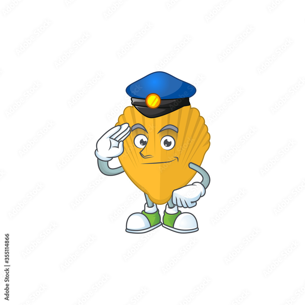 Fototapeta premium A dedicated Police officer of yellow clamp cartoon drawing concept