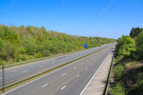 A motorway in the UK is deserted during the coroanvirus outbreak