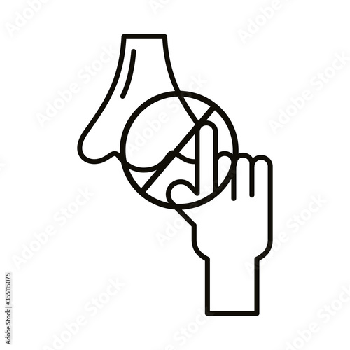 dont touch nose with flu line style icon