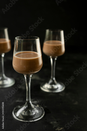 selective focus. chocolate and coffee liqueur