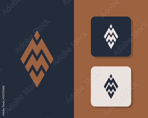 Letter M M V logo design. creative minimal monochrome monogram symbol. Universal elegant vector emblem. Premium business logotype. Graphic alphabet symbol for corporate identity