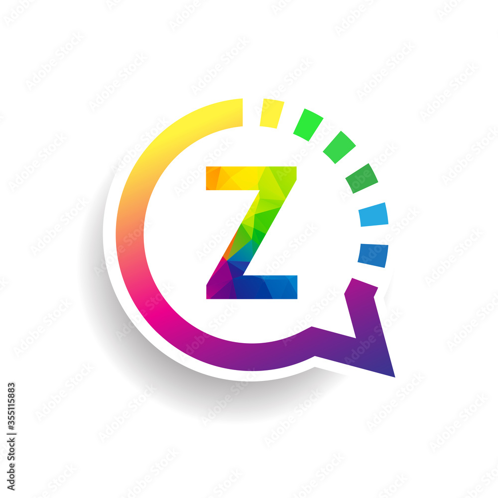 logo Z letter colorful on circle chat icon. Vector design for your logo application for company identity. logo Z letter colorful on circle chat icon. Vector design for your logo application for company identity.
