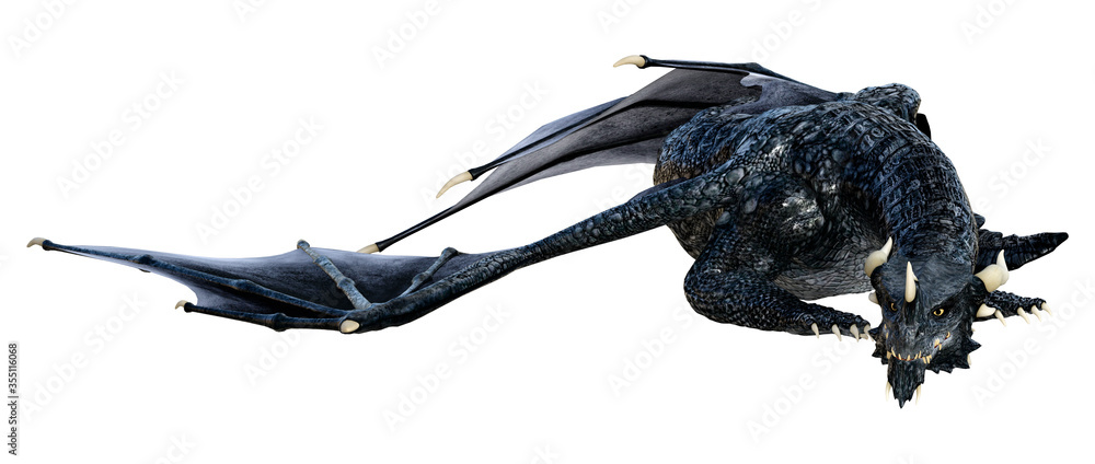 Obraz premium 3D Rendering Fairy Tale Dragon on White