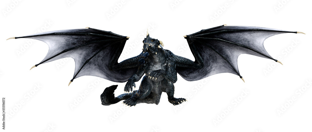 Fototapeta premium 3D Rendering Fairy Tale Dragon on White