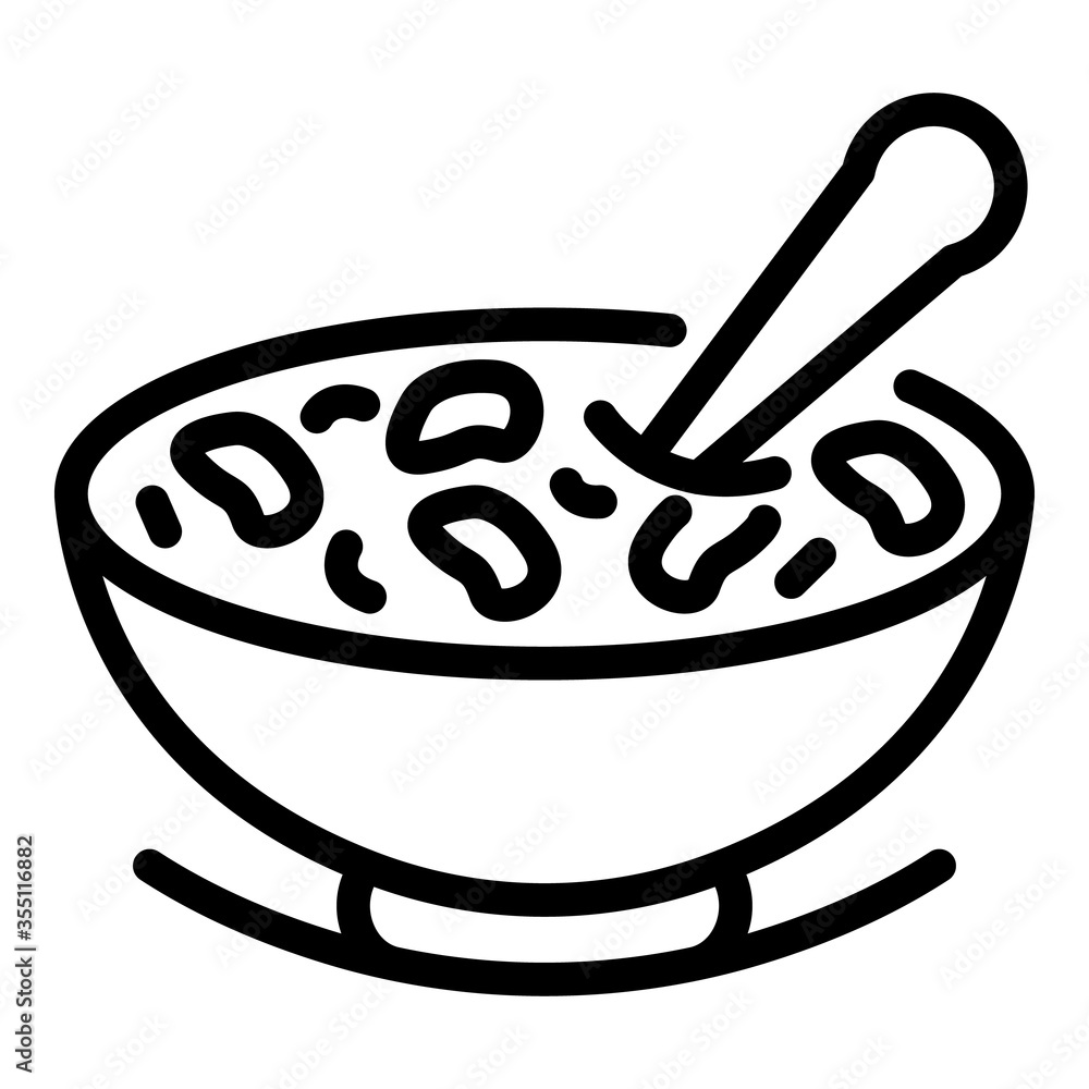 Breakfast cereal flakes icon. Outline breakfast cereal flakes vector icon for web design isolated on white background Breakfast cereal flakes icon. Outline breakfast cereal flakes vector icon for web design isolated on white background
