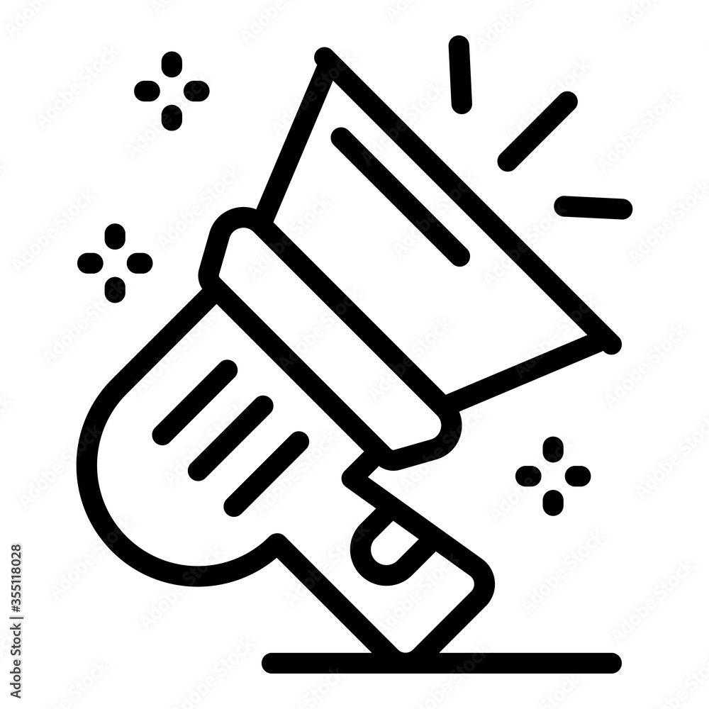 Tv megaphone icon. Outline tv megaphone vector icon for web design isolated on white background Tv megaphone icon. Outline tv megaphone vector icon for web design isolated on white background