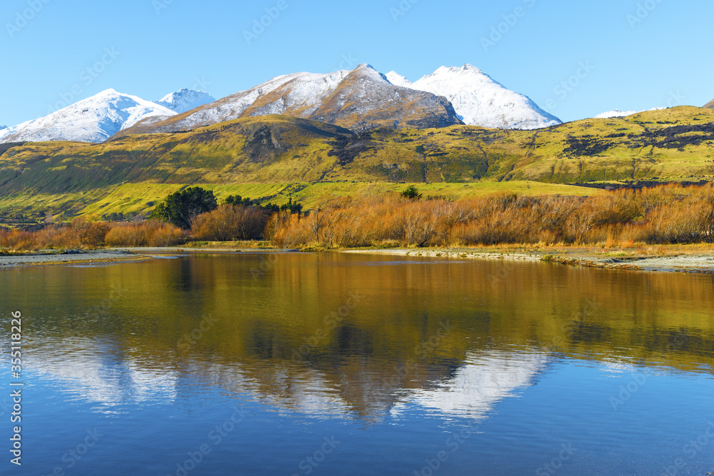 Glenorchy at the northern end of Lake Wakatipu in the South Island region of Central Otago, New Zealand