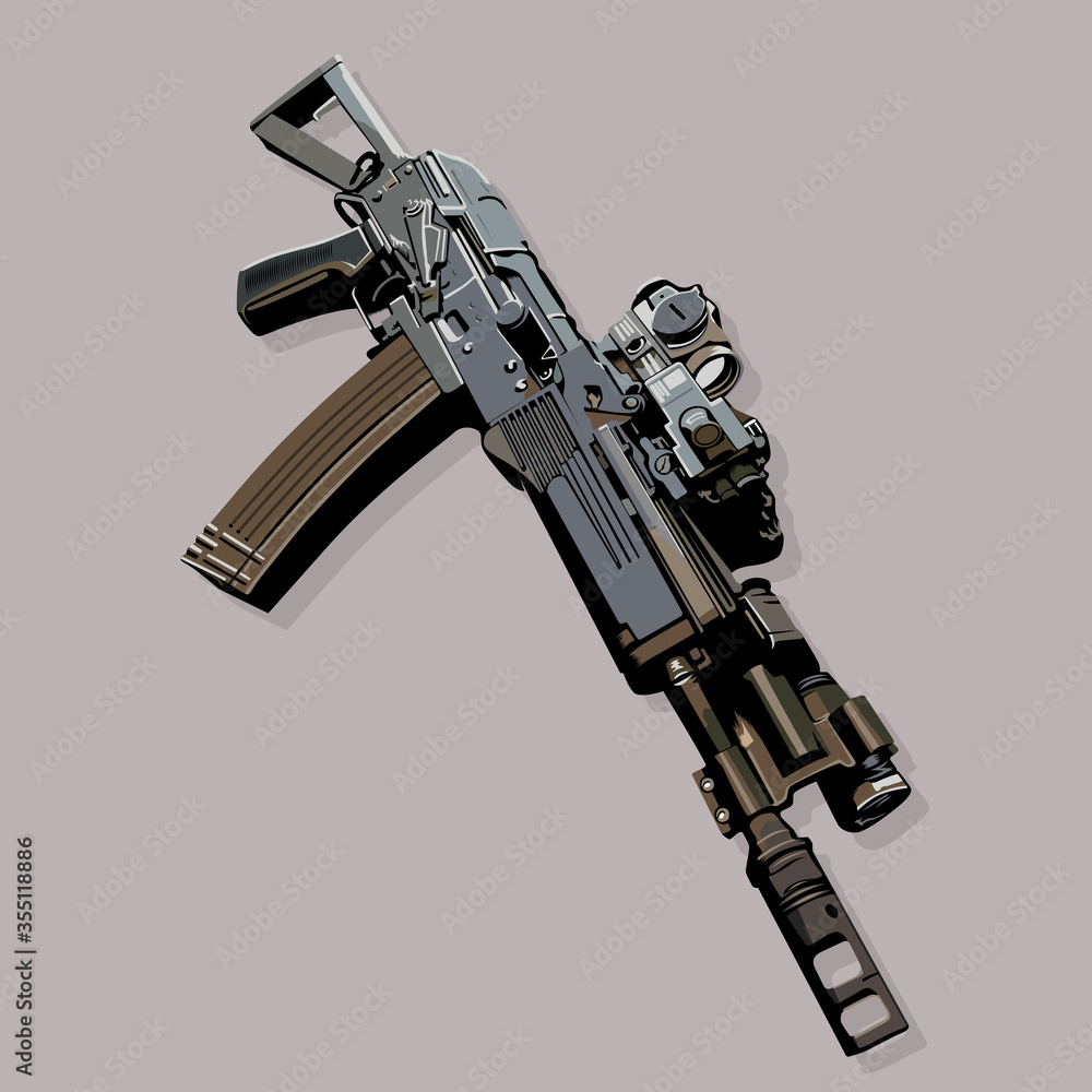Fototapeta premium vector of gun machines weapon