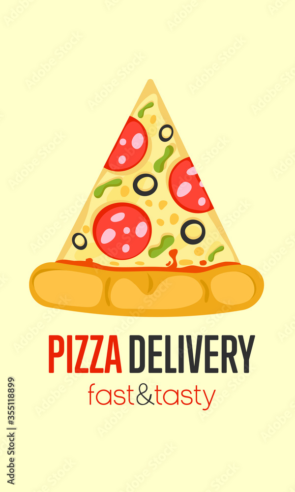 Pizza delivery. Fast and tasty. Vector illustration. Pizza delivery. Fast and tasty. Vector illustration.