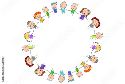 bambini per mano, girotondo, scuola,