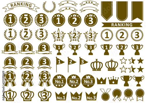 モノクロのランキングアイコンセット