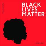 Black lives matter vector illustration. All lives matter, stop racism. African american woman silhouette vector illustration.
