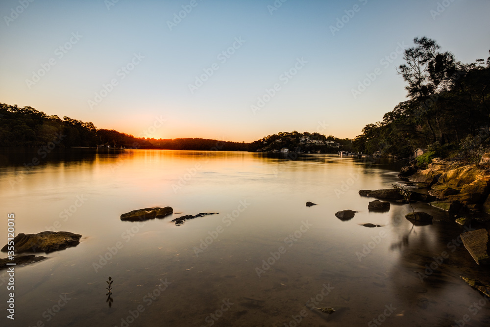 View of Georges river at sunset viewing from Oatley View of Georges river at sunset viewing from Oatley