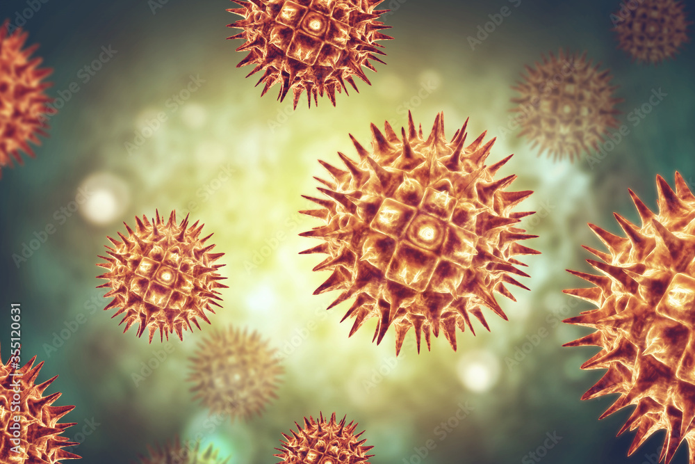 Viral disease, virus, bacteria, cell, 3d illustration Viral disease, virus, bacteria, cell, 3d illustration