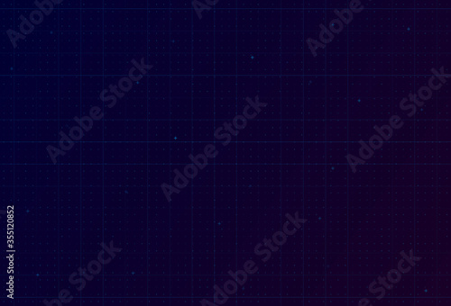 Futuristic tech background with grid, dots and crosses. Design for science theme, artifical intelligence, neural network and hi-tech. Vector
